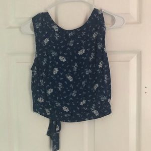 Jack Wills floral crop top tie back